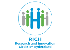 logo of rich (Research and Innovation Circle of Hyderabad), A Government of Telangana initiative that connects research institutions, innovators, and industry to drive innovation-led development in life sciences, agriculture, and sustainability.